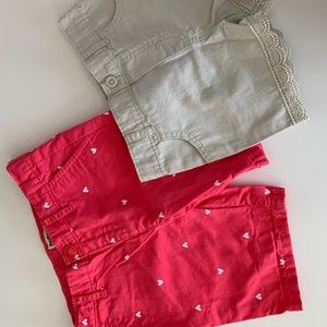 Pink shorts with white hearts 5T NWOT